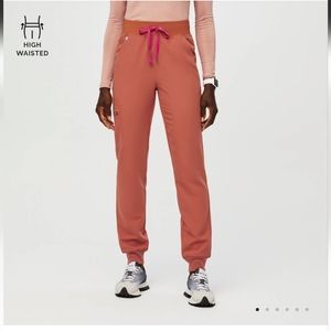 Figs - Terracotta High waisted Zamora scrub pants